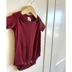 Kate Quinn Cranberry Pointelle Short Sleeve Bodysuit - 6-12 mo